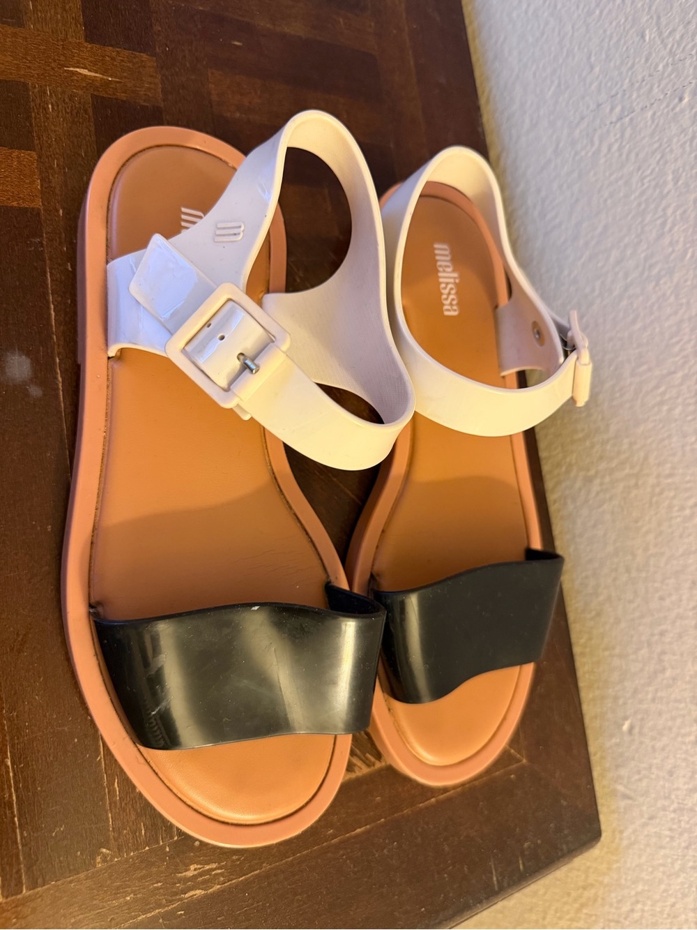 Melissa Women's Two-Tone Black & White Strap Sandals size 6